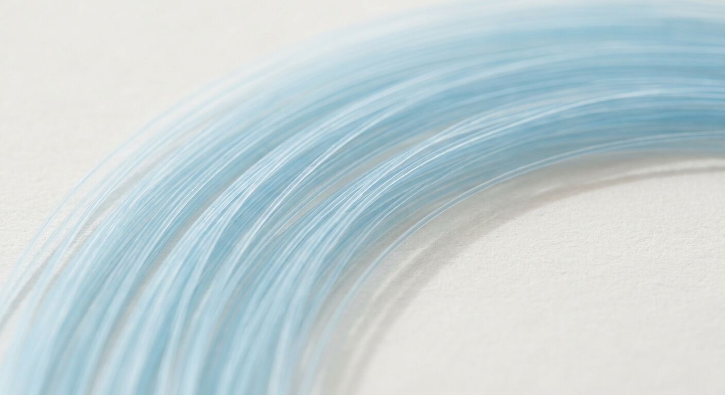 Abstract flowing ribbons in pale blue